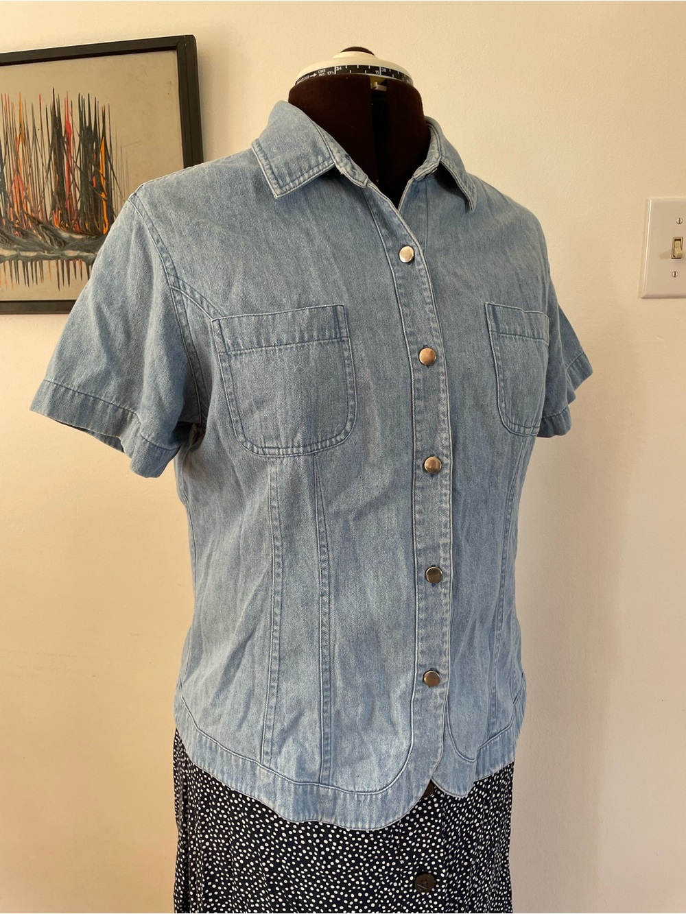 Vintage Denim short sleeve button up shirt - Picture 3 of 6
